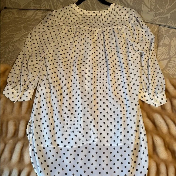 LC Lauren Conrad White Polka Dot Blouse - Picture 2 of 10